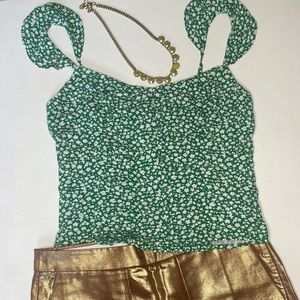 Floral Green Crop Top